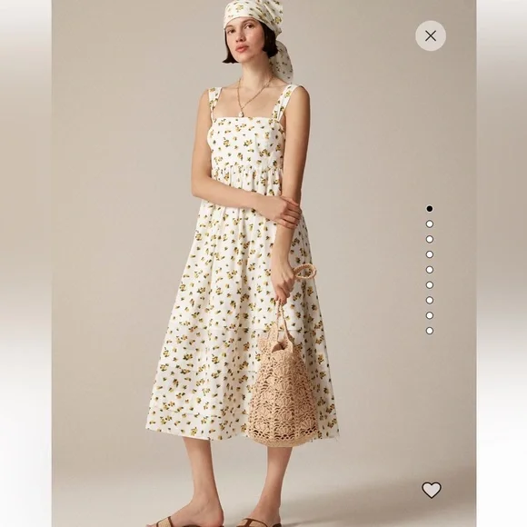 NWT J.Crew Squareneck Midi Dress in budding rose print - Picture 5 of 10